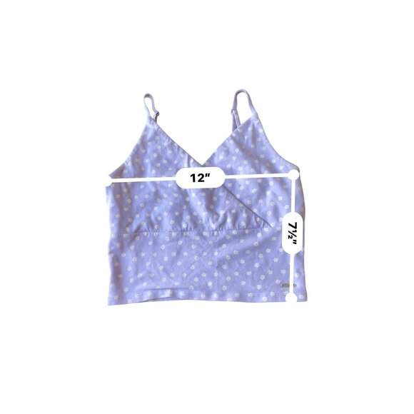 Hollister Must-Have top lavender floral v-neck adjustable straps daisy print - Picture 6 of 8